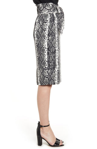 Python Belt Knee Skirt
