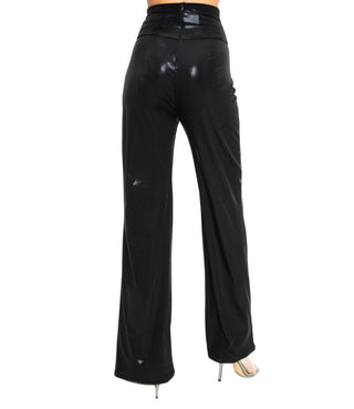High Waisted Shiny Pants (Black)
