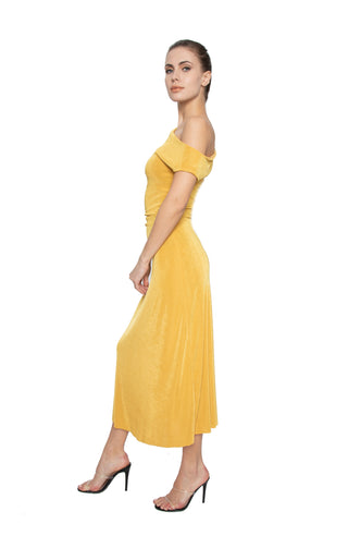Yellow Shimmer Maxi Dress