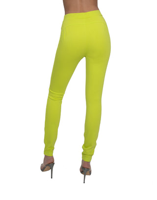 High Waisted Skinny Pant (Chartreuse)