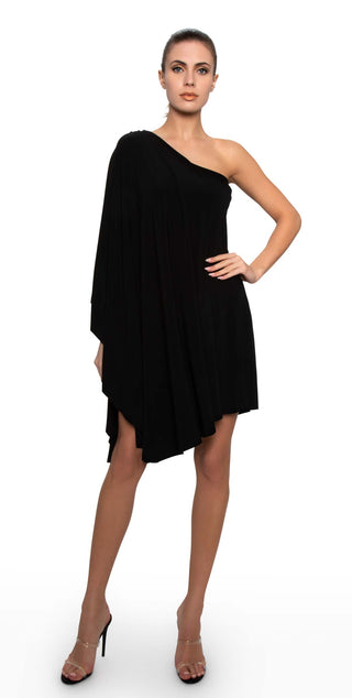 One Shoulder Cape Dress