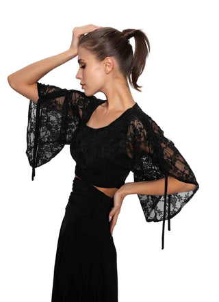 Lacy Sleeves Crop Top