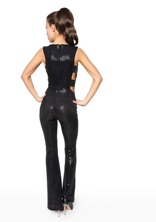 Sequin Jumpsuit with Cutouts