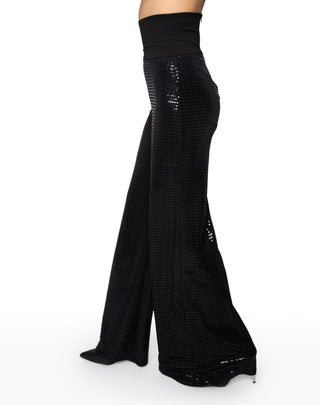 High Waisted, Wide Leg Sequin Pants