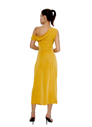 Yellow Shimmer Maxi Dress