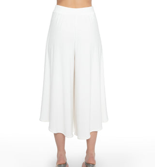 High Waisted Capri Wide Leg Pant (White)