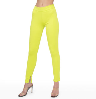 Skinny Zipper Pants (Chartreuse)