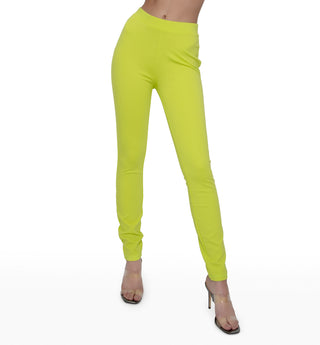 High Waisted Skinny Pant (Chartreuse)