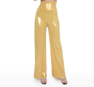 High Waisted Shiny Pants (Gold)