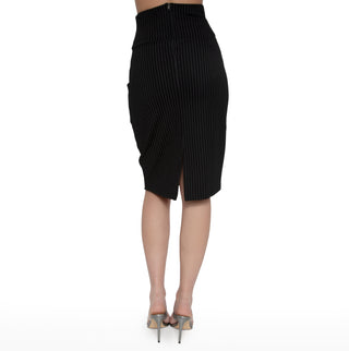 High Waisted Pencil Skirt (Pinstripe)